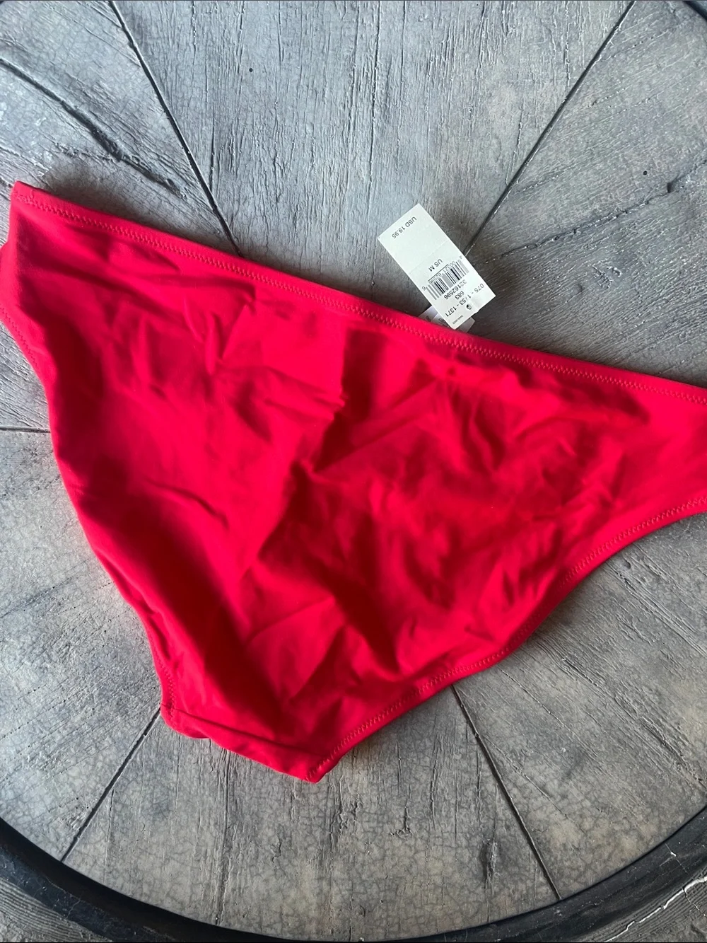 Aerie Bright Red Bikini Swim Bottoms medium B37